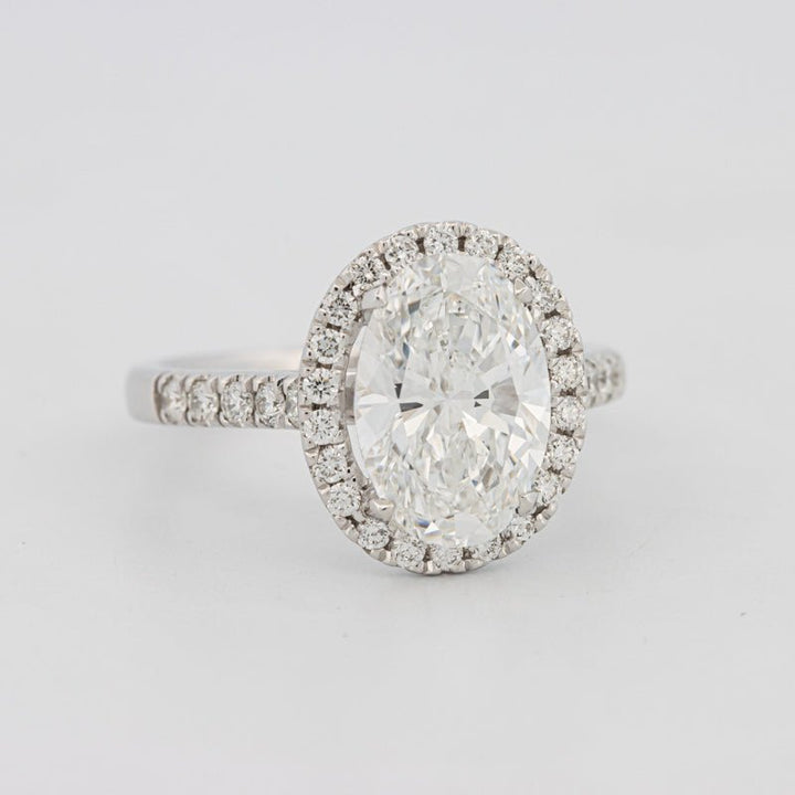 3 CT Oval Cut Halo Pavé Solitaire (LG) - ZIZOV DIAMONDS