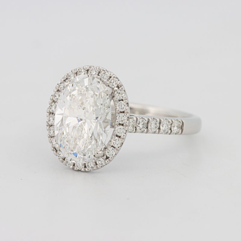 3 CT Oval Cut Halo Pavé Solitaire (LG) - ZIZOV DIAMONDS