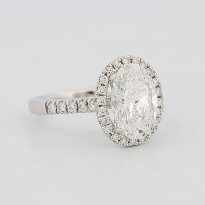 3 CT Oval Cut Halo Pavé Solitaire (LG) - ZIZOV DIAMONDS