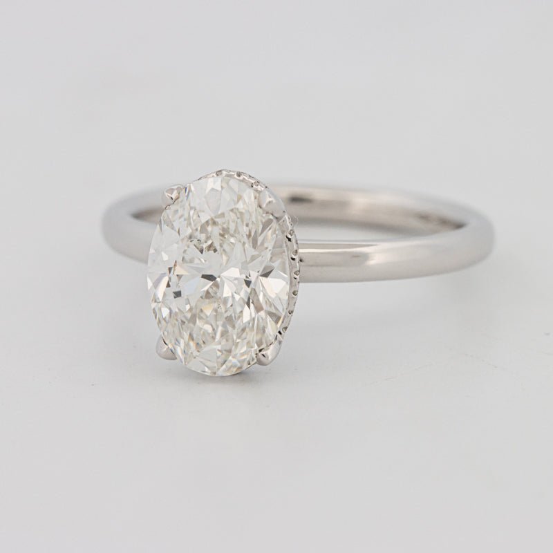 3 CT Oval Cut Under - Halo Solitaire (LG) - ZIZOV DIAMONDS