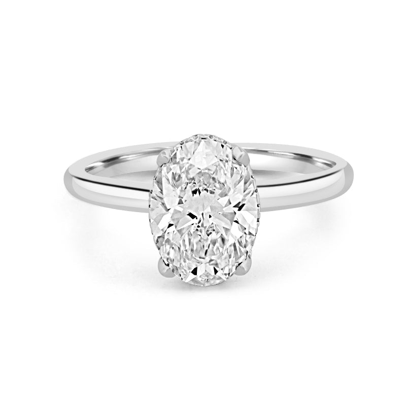 3 CT Oval Cut Under - Halo Solitaire (LG) - ZIZOV DIAMONDS