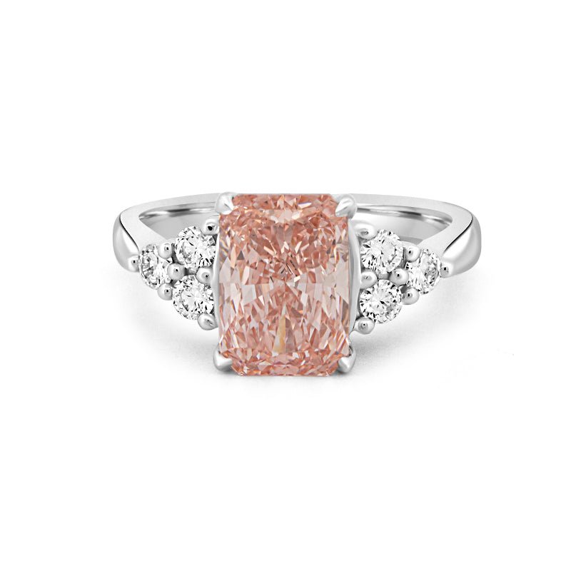 3 CT "Pink" Radiant Cut Trilogy Solitaire (LG) - ZIZOV DIAMONDS