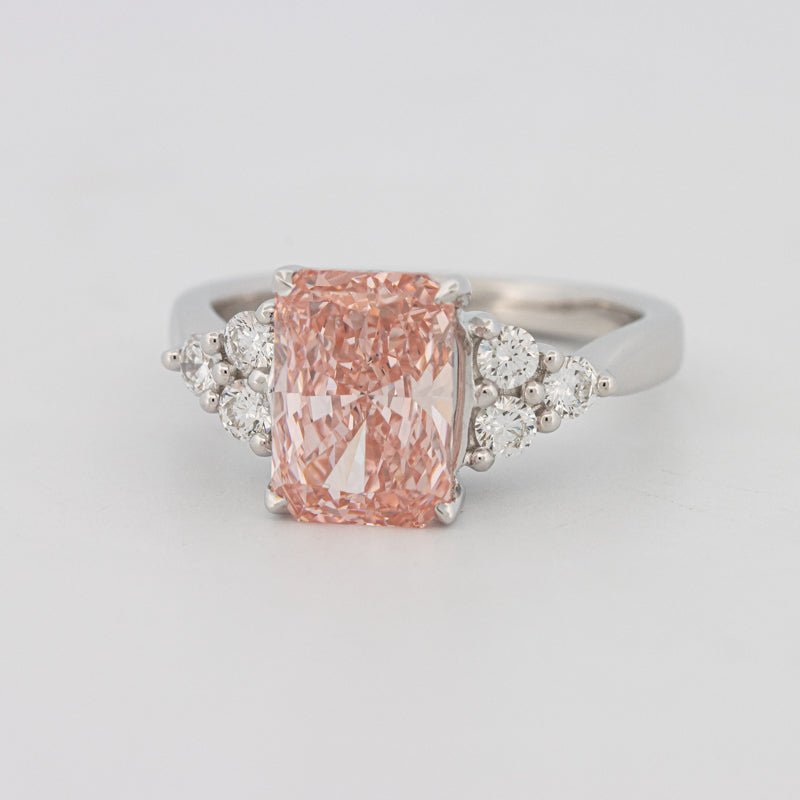 3 CT "Pink" Radiant Cut Trilogy Solitaire (LG) - ZIZOV DIAMONDS