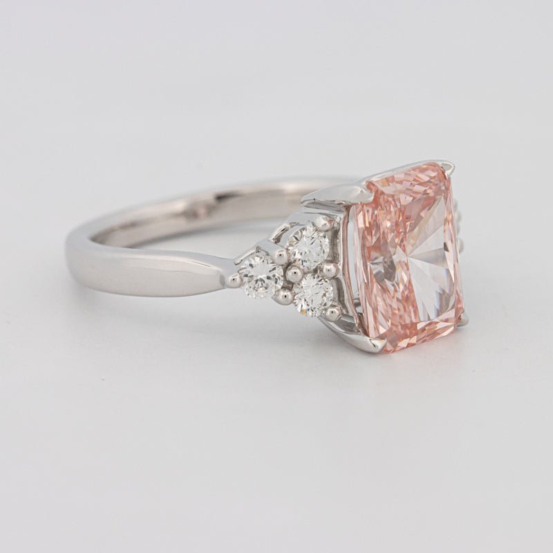 3 CT "Pink" Radiant Cut Trilogy Solitaire (LG) - ZIZOV DIAMONDS