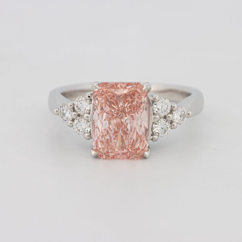 3 CT "Pink" Radiant Cut Trilogy Solitaire (LG) - ZIZOV DIAMONDS