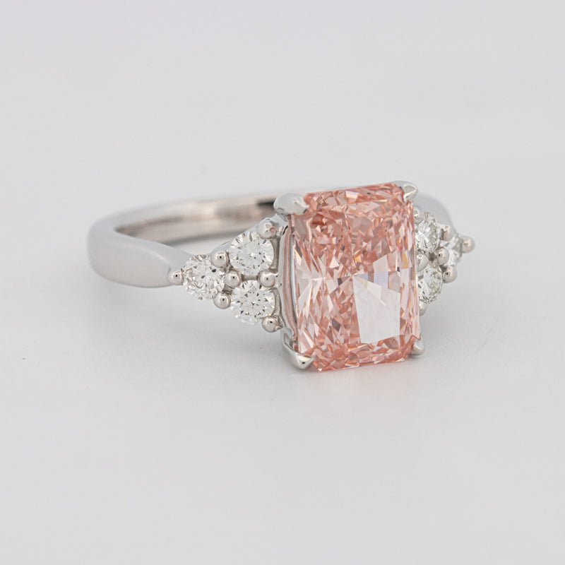 3 CT "Pink" Radiant Cut Trilogy Solitaire (LG) - ZIZOV DIAMONDS