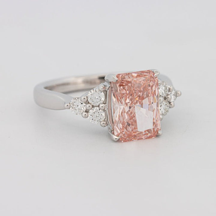 3 CT "Pink" Radiant Cut Trilogy Solitaire (LG) - ZIZOV DIAMONDS