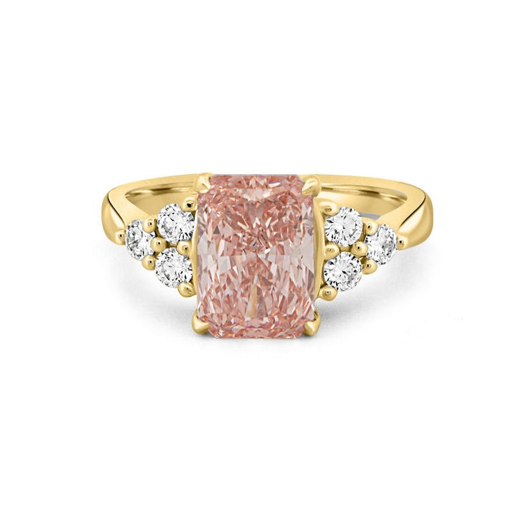 3 CT "Pink" Radiant Cut Trilogy Solitaire (LG) - ZIZOV DIAMONDS