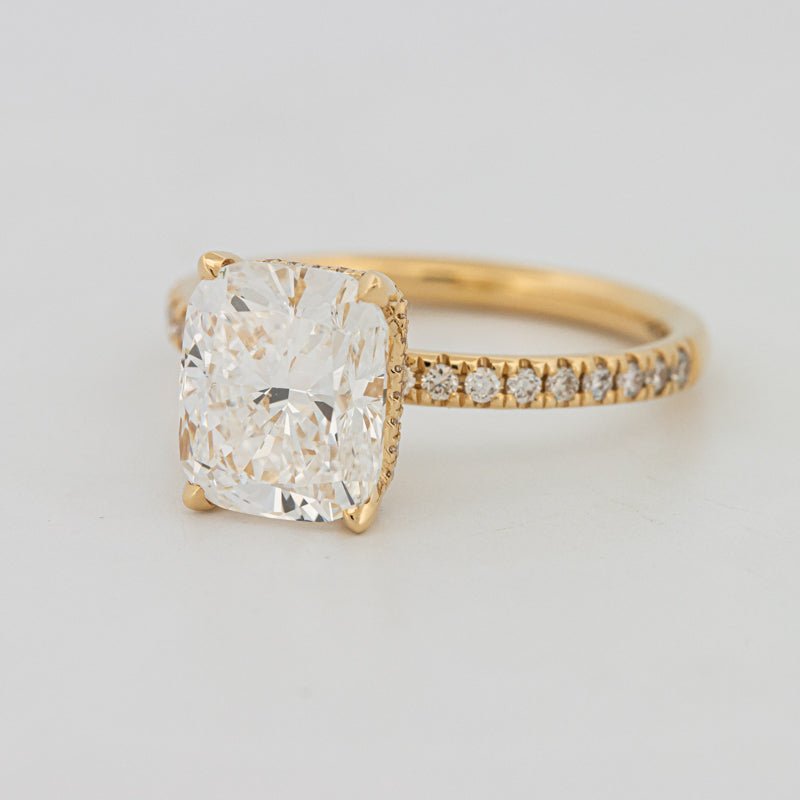 3 CT Under - Halo Cushion Cut Pavé Solitaire (LG) - ZIZOV DIAMONDS