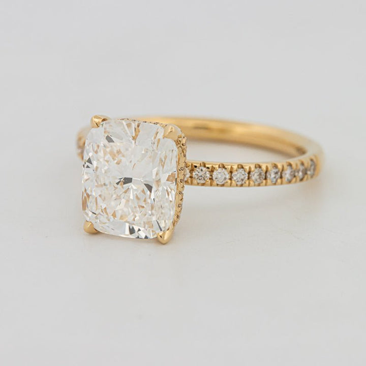 3 CT Under - Halo Cushion Cut Pavé Solitaire (LG) - ZIZOV DIAMONDS