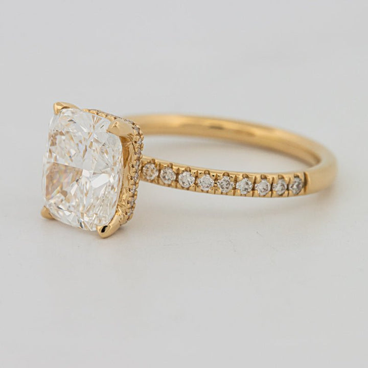 3 CT Under - Halo Cushion Cut Pavé Solitaire (LG) - ZIZOV DIAMONDS