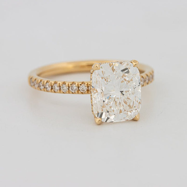 3 CT Under - Halo Cushion Cut Pavé Solitaire (LG) - ZIZOV DIAMONDS