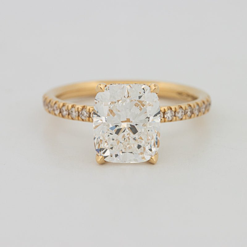 3 CT Under - Halo Cushion Cut Pavé Solitaire (LG) - ZIZOV DIAMONDS