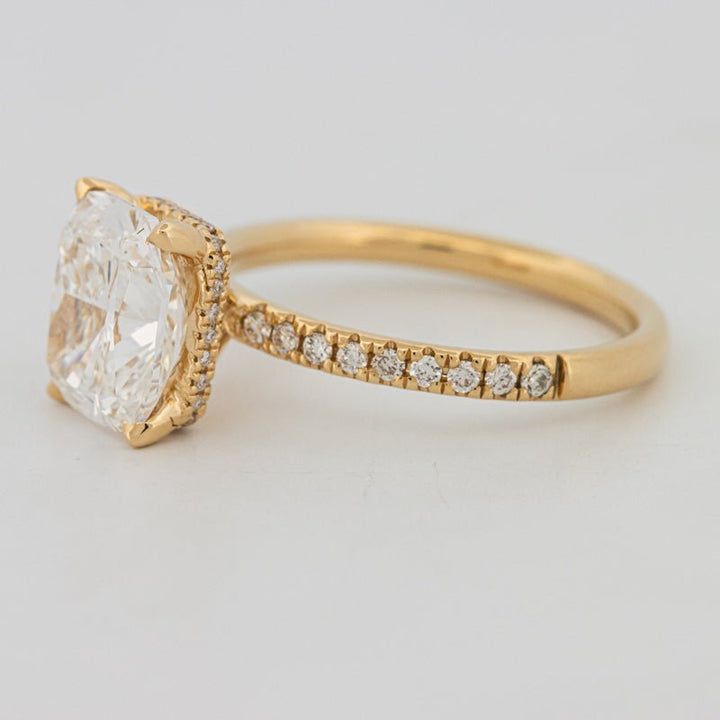 3 CT Under - Halo Cushion Cut Pavé Solitaire (LG) - ZIZOV DIAMONDS