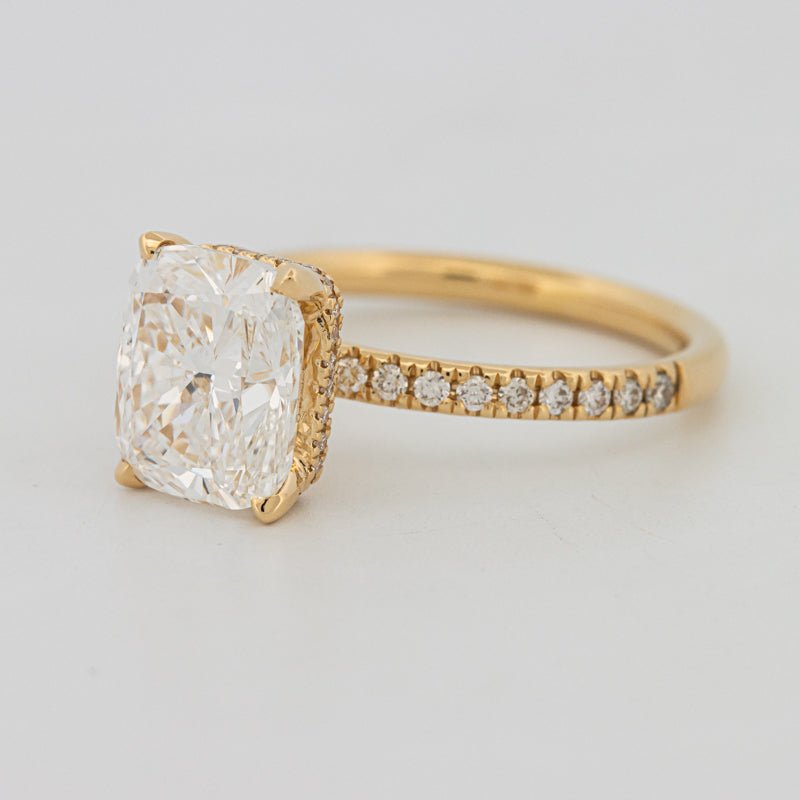 3 CT Under - Halo Cushion Cut Pavé Solitaire (LG) - ZIZOV DIAMONDS