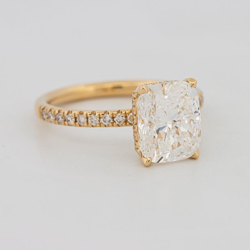 3 CT Under - Halo Cushion Cut Pavé Solitaire (LG) - ZIZOV DIAMONDS