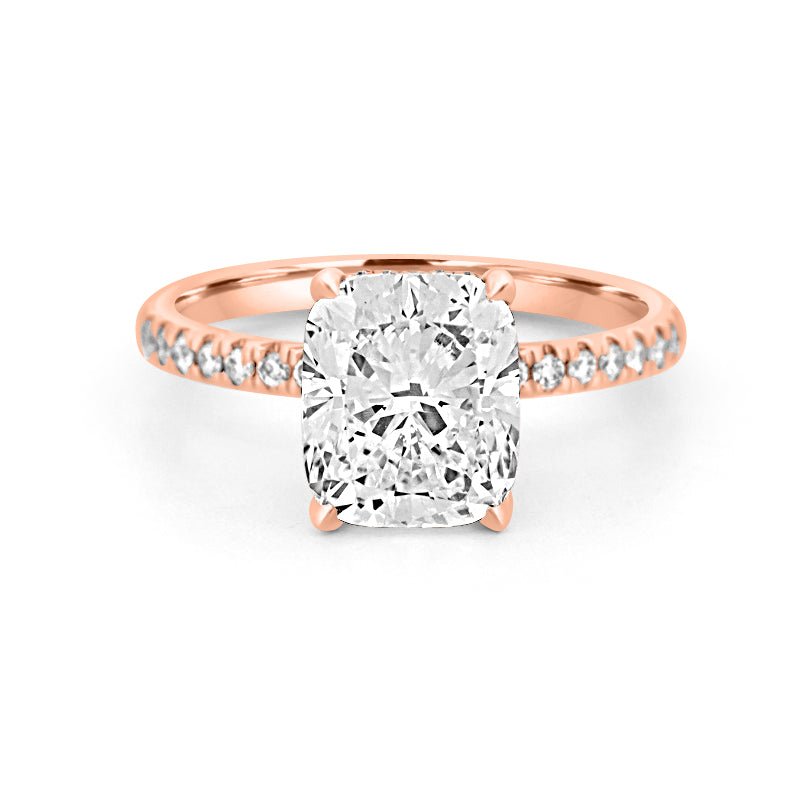 3 CT Under - Halo Cushion Cut Pavé Solitaire (LG) - ZIZOV DIAMONDS