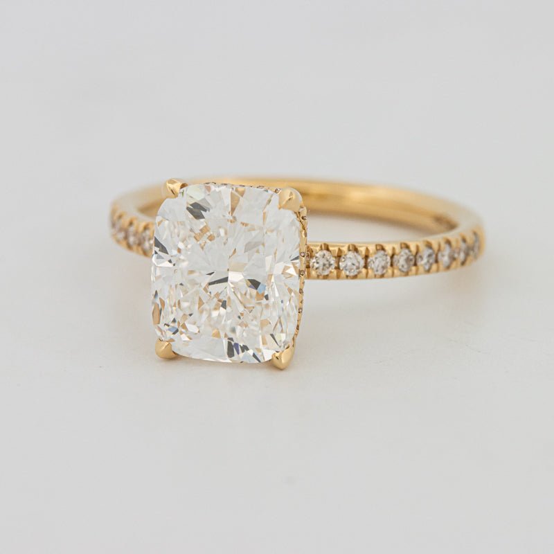 3 CT Under - Halo Cushion Cut Pavé Solitaire (LG) - ZIZOV DIAMONDS