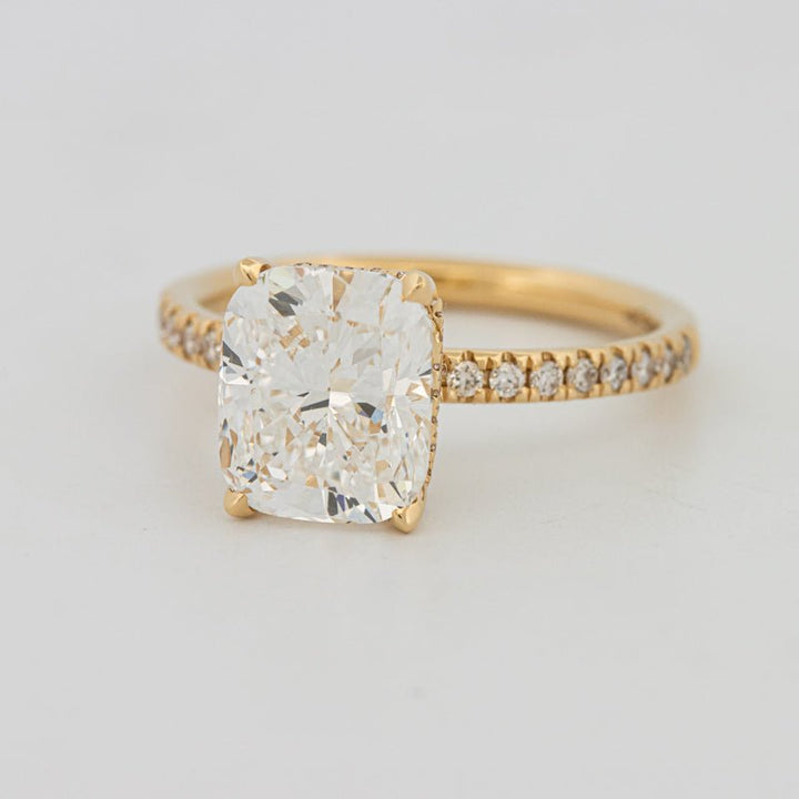 3 CT Under - Halo Cushion Cut Pavé Solitaire (LG) - ZIZOV DIAMONDS