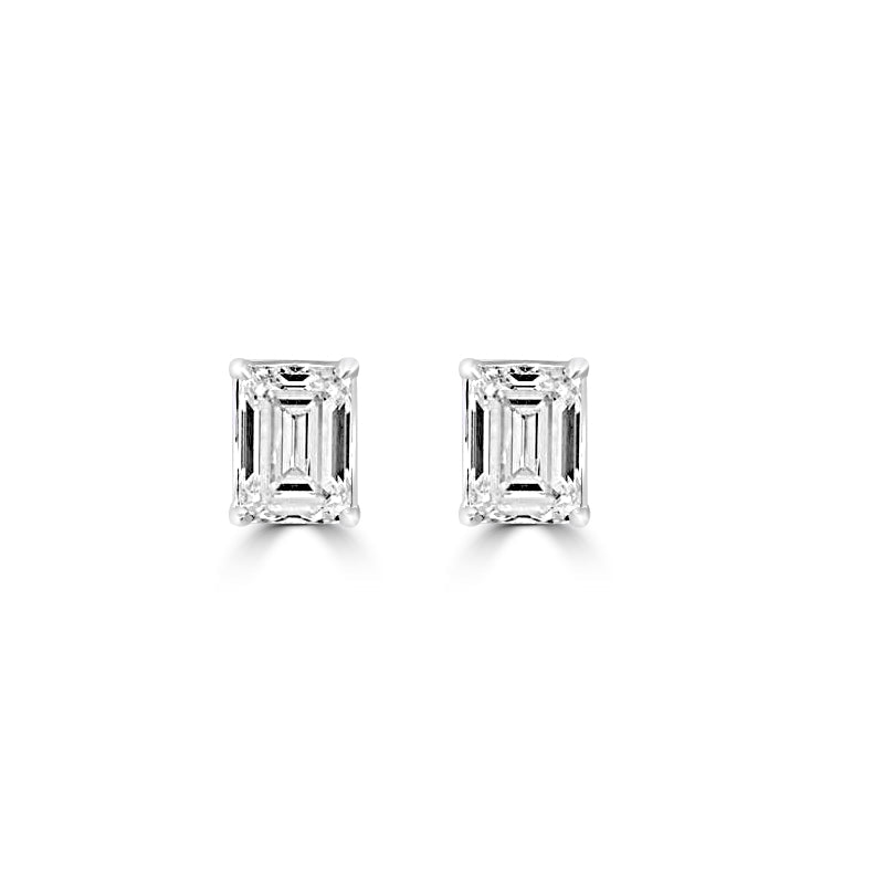 3.00 / 3.00 CT Classic Emerald Studs (LG) - ZIZOV DIAMONDS
