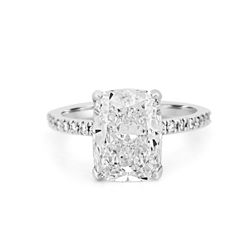 3.50 CT Cushion Cut Pavé Solitaire (LG) - ZIZOV DIAMONDS