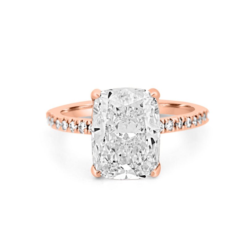 3.50 CT Cushion Cut Pavé Solitaire (LG) - ZIZOV DIAMONDS
