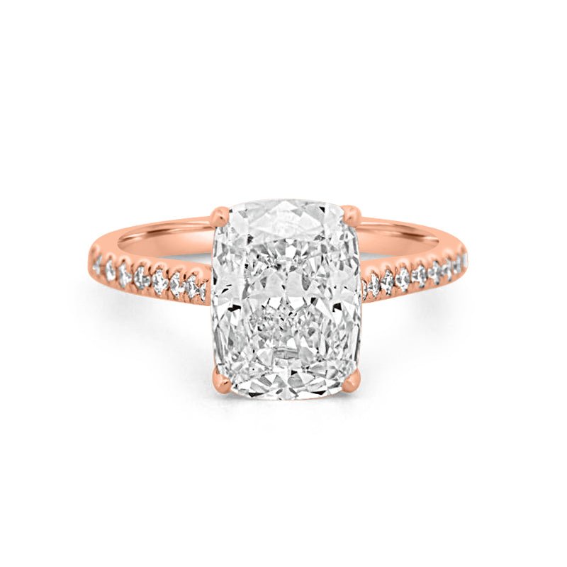3.50 CT Cushion Cut Pavé Solitaire (LG) - ZIZOV DIAMONDS
