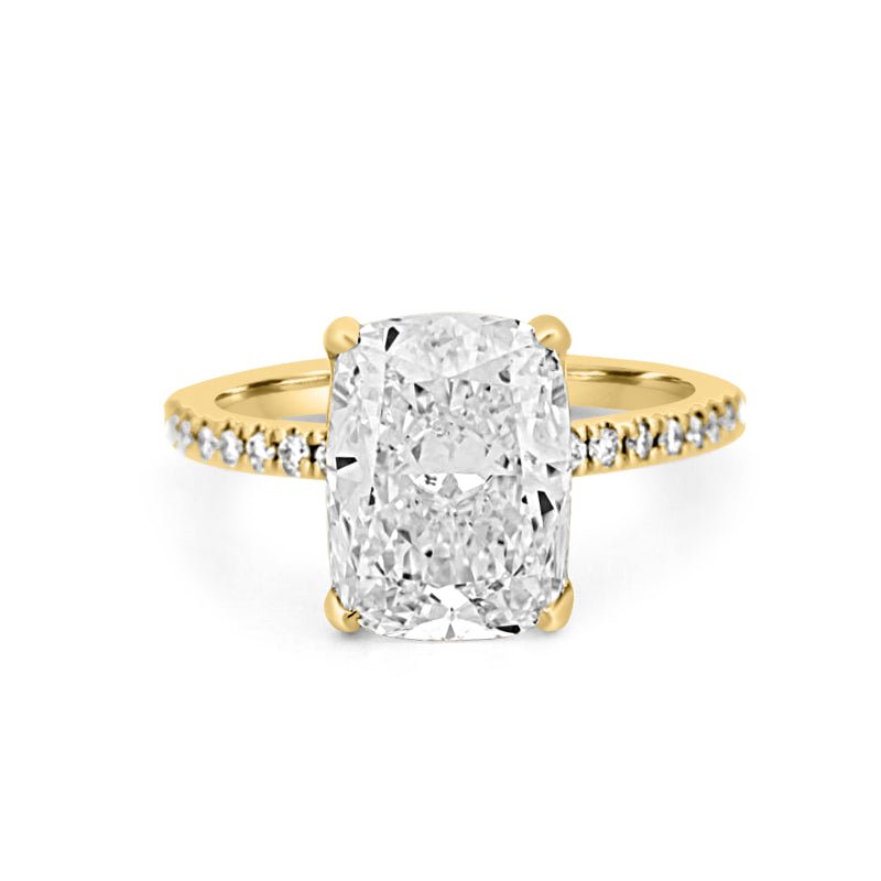 3.50 CT Cushion Cut Pavé Solitaire (LG) - ZIZOV DIAMONDS