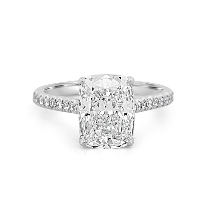 3.50 CT Cushion Cut Pavé Solitaire (LG) - ZIZOV DIAMONDS