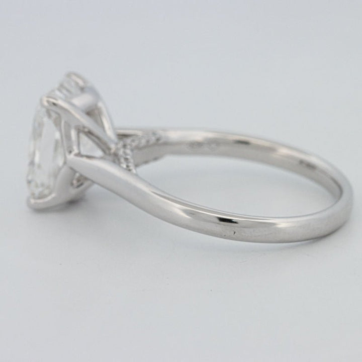 3.51 CT Cushion Cut Under - Halo Solitaire Ring (LG) - ZIZOV DIAMONDS