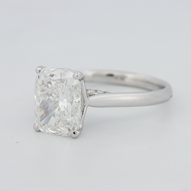 3.51 CT Cushion Cut Under - Halo Solitaire Ring (LG) - ZIZOV DIAMONDS