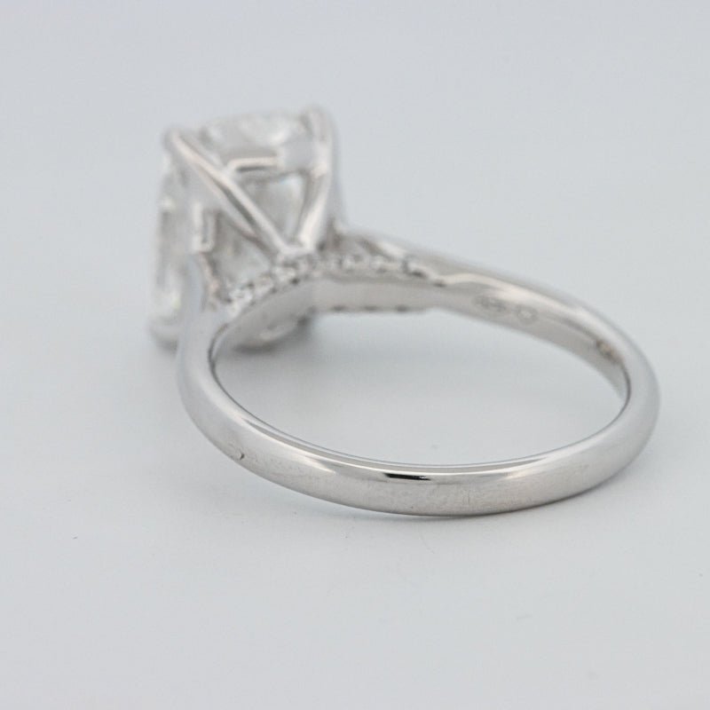 3.51 CT Cushion Cut Under - Halo Solitaire Ring (LG) - ZIZOV DIAMONDS