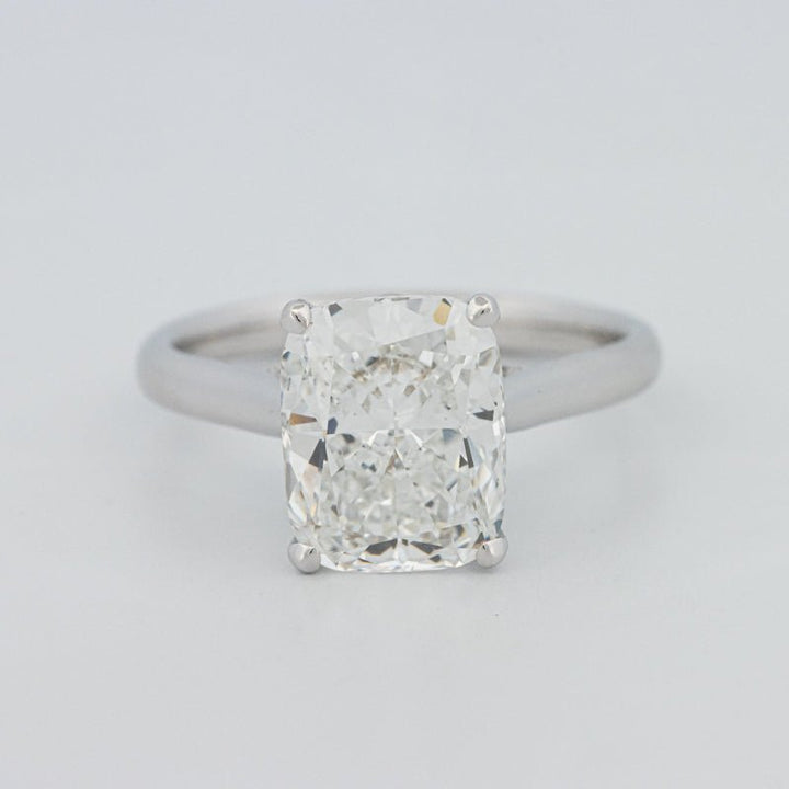3.51 CT Cushion Cut Under - Halo Solitaire Ring (LG) - ZIZOV DIAMONDS