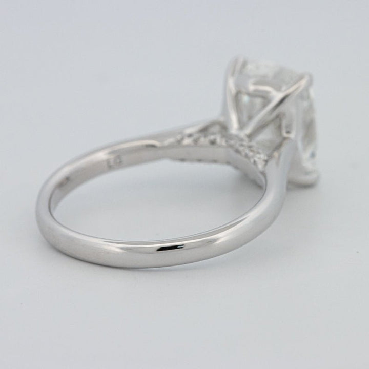 3.51 CT Cushion Cut Under - Halo Solitaire Ring (LG) - ZIZOV DIAMONDS