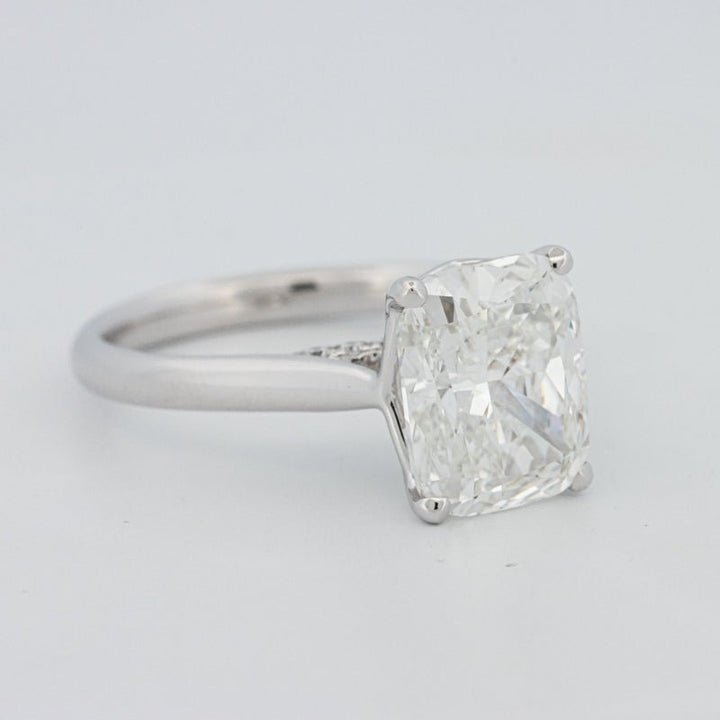 3.51 CT Cushion Cut Under - Halo Solitaire Ring (LG) - ZIZOV DIAMONDS