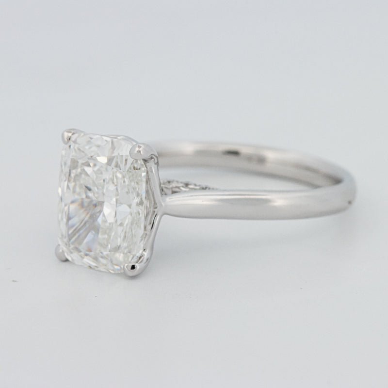 3.51 CT Cushion Cut Under - Halo Solitaire Ring (LG) - ZIZOV DIAMONDS