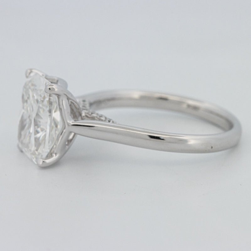 3.51 CT Cushion Cut Under - Halo Solitaire Ring (LG) - ZIZOV DIAMONDS