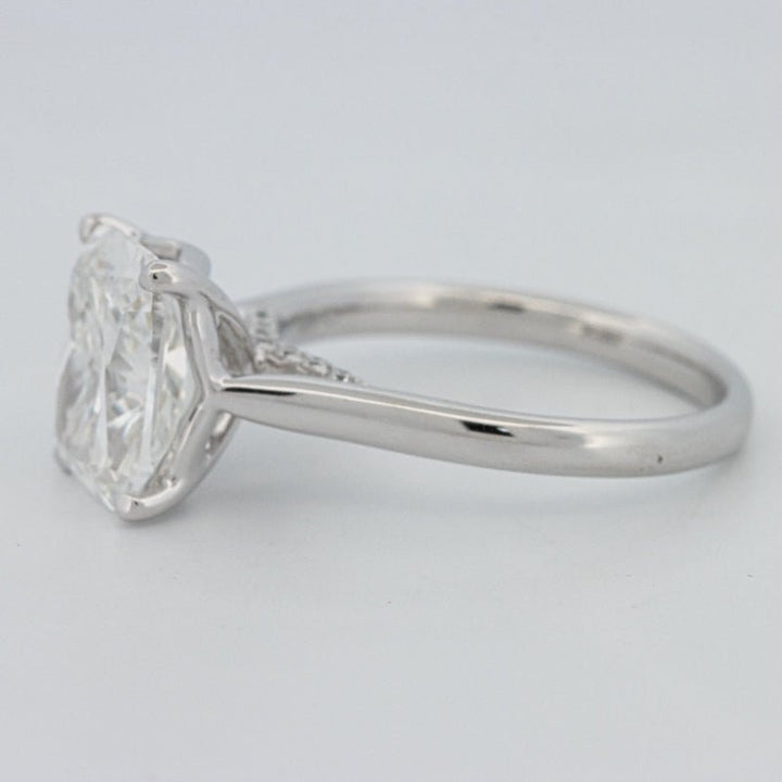 3.51 CT Cushion Cut Under - Halo Solitaire Ring (LG) - ZIZOV DIAMONDS