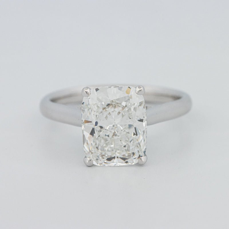 3.51 CT Cushion Cut Under - Halo Solitaire Ring (LG) - ZIZOV DIAMONDS