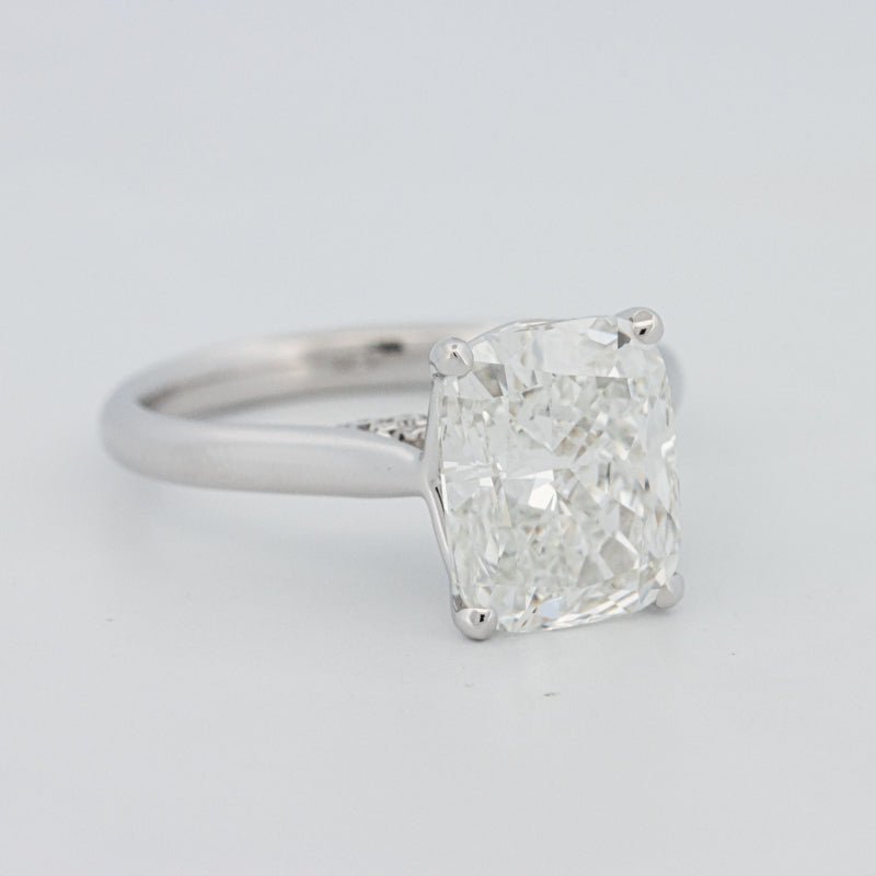 3.51 CT Cushion Cut Under - Halo Solitaire Ring (LG) - ZIZOV DIAMONDS