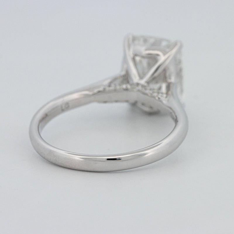3.51 CT Cushion Cut Under - Halo Solitaire Ring (LG) - ZIZOV DIAMONDS