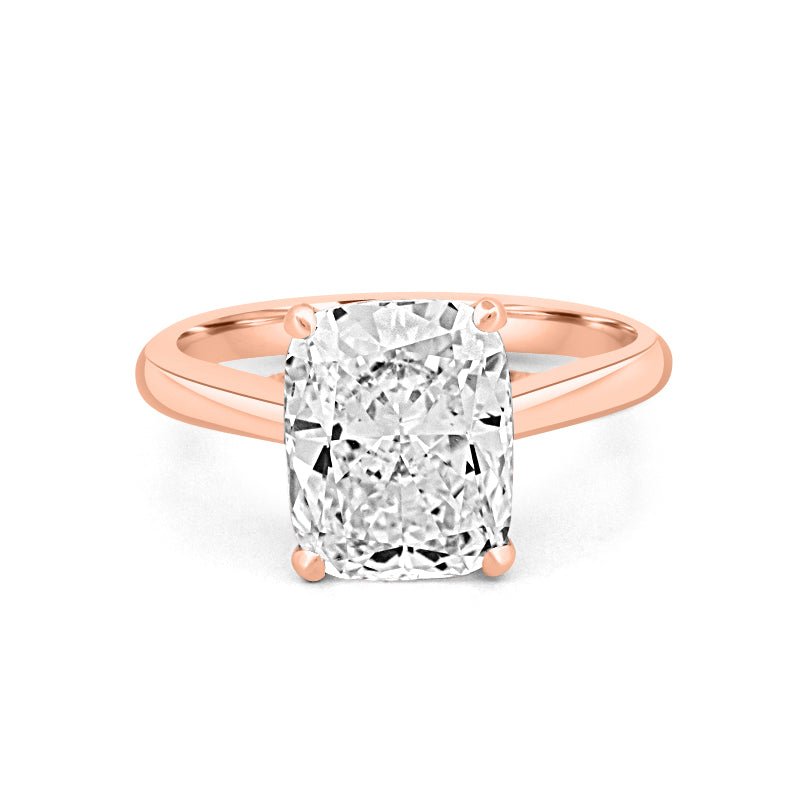3.51 CT Cushion Cut Under - Halo Solitaire Ring (LG) - ZIZOV DIAMONDS