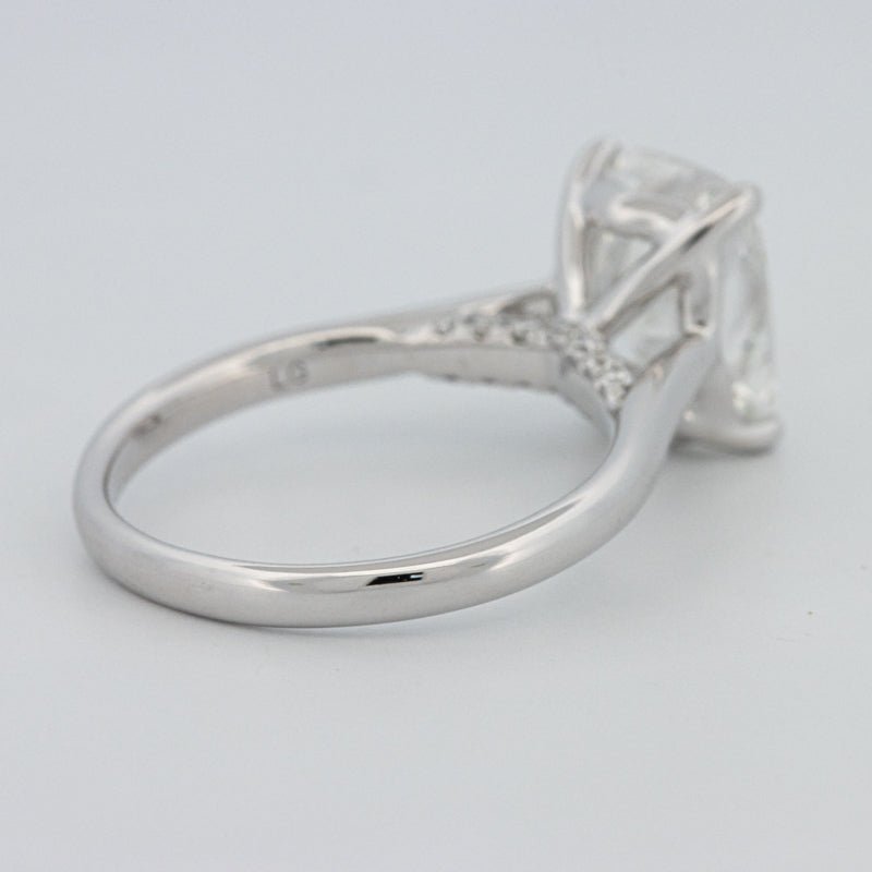 3.51 CT Cushion Cut Under - Halo Solitaire Ring (LG) - ZIZOV DIAMONDS