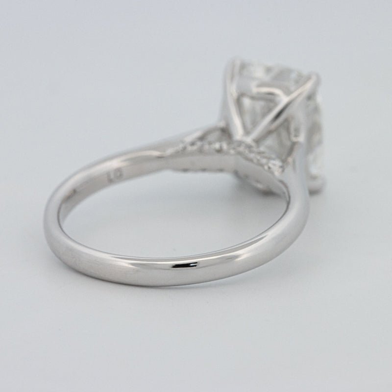 3.51 CT Cushion Cut Under - Halo Solitaire Ring (LG) - ZIZOV DIAMONDS