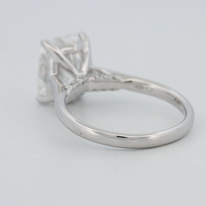 3.51 CT Cushion Cut Under - Halo Solitaire Ring (LG) - ZIZOV DIAMONDS