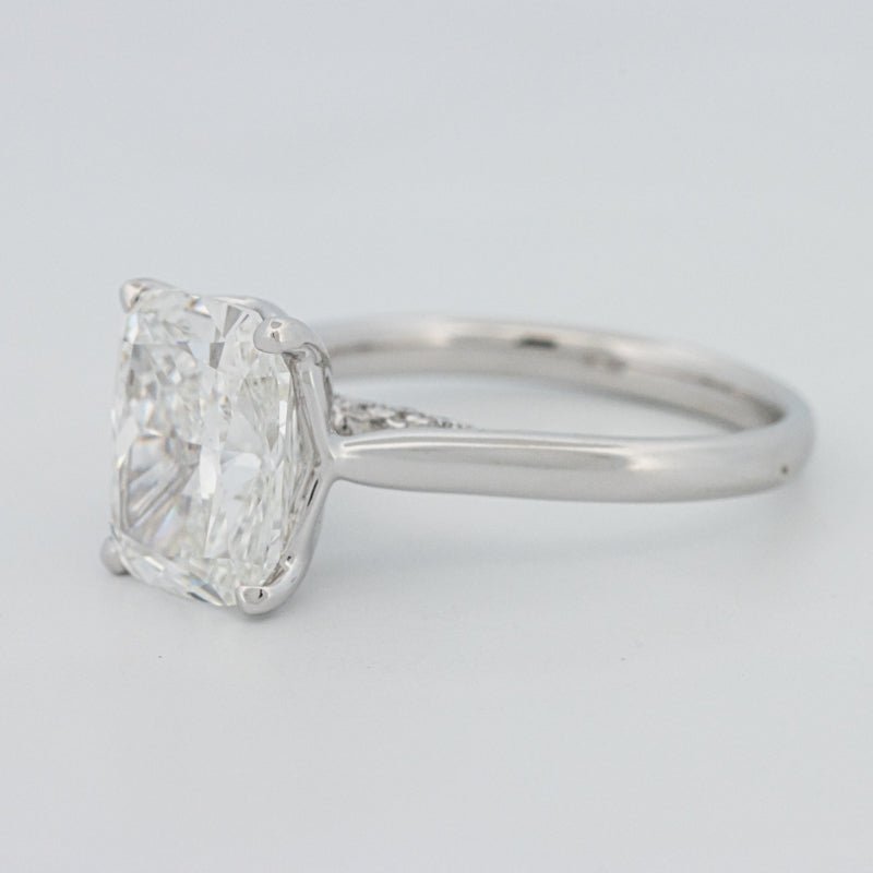 3.51 CT Cushion Cut Under - Halo Solitaire Ring (LG) - ZIZOV DIAMONDS