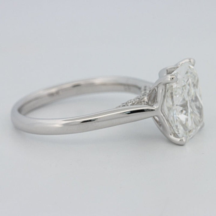 3.51 CT Cushion Cut Under - Halo Solitaire Ring (LG) - ZIZOV DIAMONDS