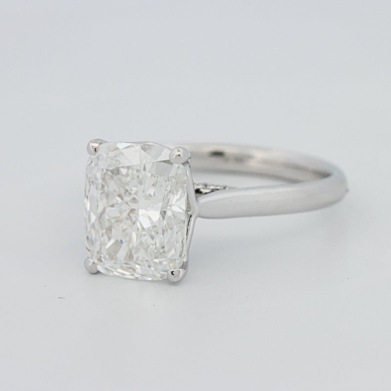 3.51 CT Cushion Cut Under - Halo Solitaire Ring (LG) - ZIZOV DIAMONDS