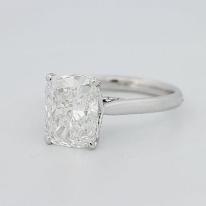 3.51 CT Cushion Cut Under - Halo Solitaire Ring (LG) - ZIZOV DIAMONDS