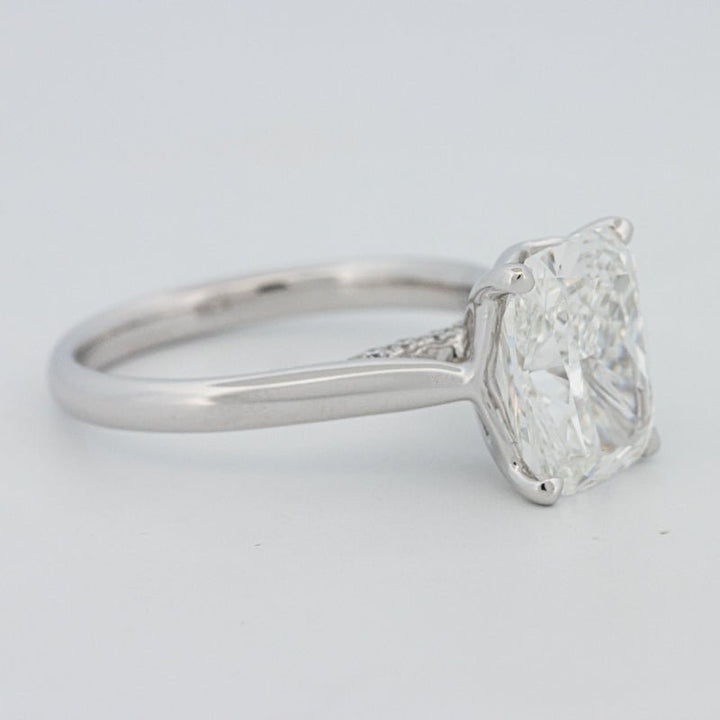 3.51 CT Cushion Cut Under - Halo Solitaire Ring (LG) - ZIZOV DIAMONDS
